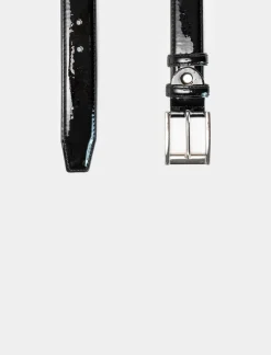 Piazza Italia Cintura da uomo vernice liscia 110 cm-115 cm - Nero Hot