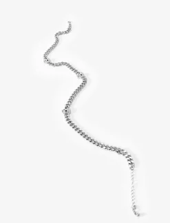 Piazza Italia Collana da uomo catena con teschio in strass - Argento Online