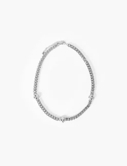 Piazza Italia Collana da uomo catena con teschio in strass - Argento Online