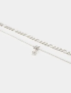 Piazza Italia Collana da uomo catena con teschio - Argento Best