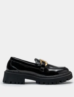 Piazza Italia College di vernice con catena dorata e fondo roccia - Nero Best