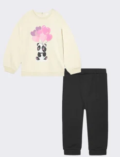 Piazza Italia Completo due pezzi composto di felpa girocollo e pantaloni - Beige Flash Sale