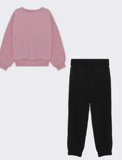 Piazza Italia Completo due pezzi felpa e jogger in tessuto garzato - Rosa Flash Sale
