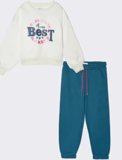 Piazza Italia Completo due pezzi felpa e jogger in tessuto garzato - Bianco Hot