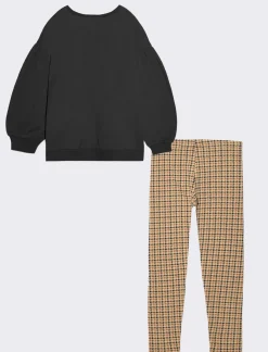 Piazza Italia Completo felpa e leggings da bambina - Nero Fashion