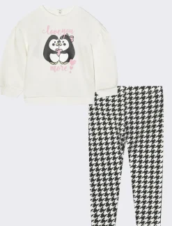 Piazza Italia Completo felpa manica lunga e leggings - panna Bianco New