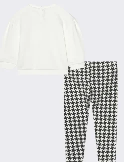 Piazza Italia Completo felpa manica lunga e leggings - panna Bianco New