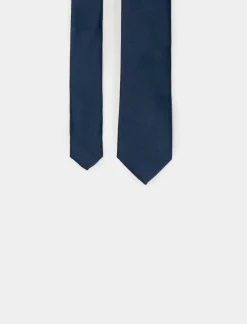 Piazza Italia Cravatta da uomo in raso di 5 cm - navy Blu Discount