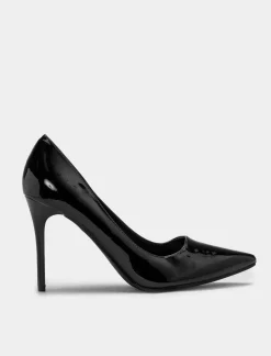 Piazza Italia Décolletè di vernice a punta con tacco a spillo - Nero Cheap