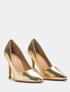 Piazza Italia Décolletè dorato a punta con tacco a spillo - Oro Cheap