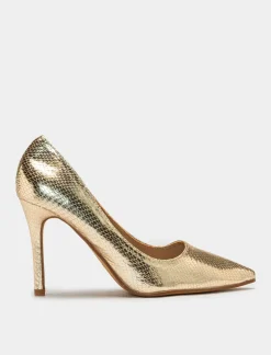 Piazza Italia Décolletè dorato a punta con tacco a spillo - Oro Cheap