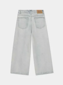 Piazza Italia Denim a palazzo con lavaggio sabbiato - Denim Blu Discount