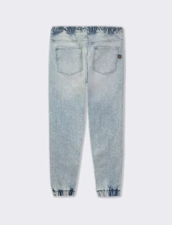 Piazza Italia Denim con vita elasticizzata regolabile con laccio - Denim chiaro Blu Outlet