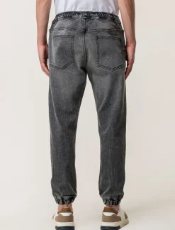 Piazza Italia Denim con vita elasticizzata regolabile con laccio - Nero Flash Sale