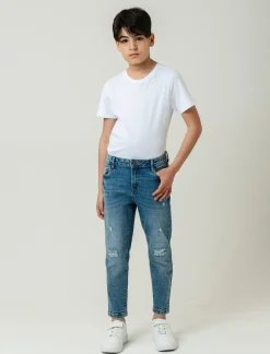 Piazza Italia Denim da bambino 5 tasche vestibilità slim - Denim Blu Best Sale