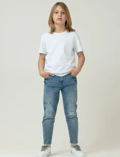 Piazza Italia Denim da bambino 5 tasche vestibilità slim - Denim Blu Best Sale