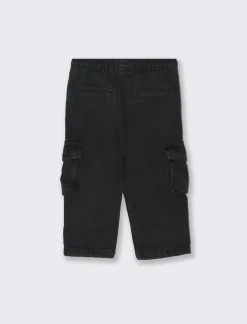 Piazza Italia Denim in cotone, modello ampio, con accessorio frontale - Nero Cheap