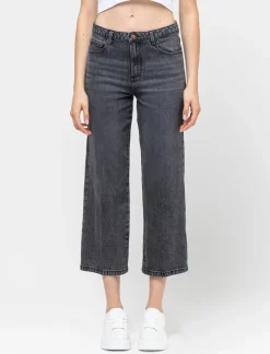 Piazza Italia Denim leggermente elastico vestibilità straight vita alta - Grigio Shop