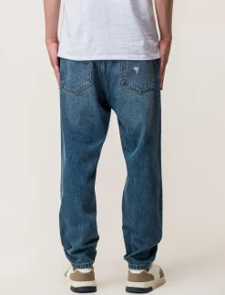 Piazza Italia Denim loose fit a cinque tasche con strappi - Denim Blu New