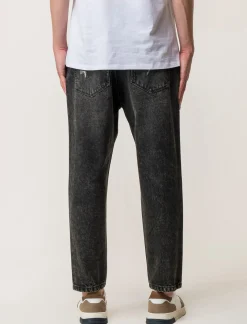 Piazza Italia Denim loose fit a cinque tasche con strappi - Nero Sale