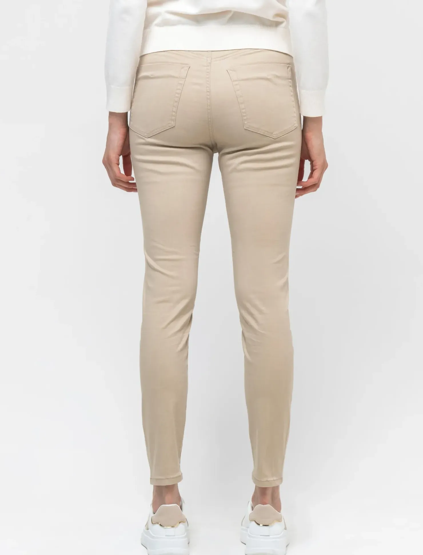 Piazza Italia Denim skinny colorato 5 tasche con bottone in metallo - Beige corda Marrone Best