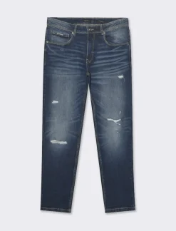 Piazza Italia Denim slim tapered fit a cinque tasche - Denim Blu Cheap