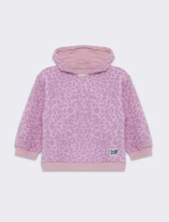 Piazza Italia FELPA A FANTASIA CON CAPPUCCIO - Rosa Shop