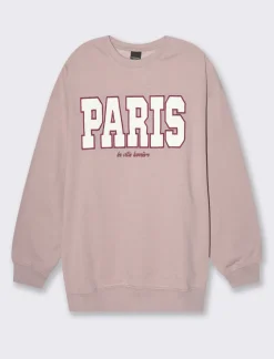 Piazza Italia Felpa a girocollo con spalla morbida e manica ampia - Rosa Fashion