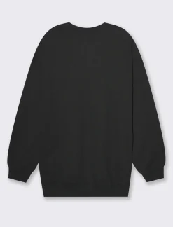 Piazza Italia Felpa a girocollo con spalla morbida e manica ampia - Nero Best Sale