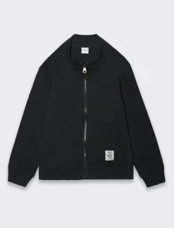 Piazza Italia Felpa aperta avanti con collo in rib, disponibile in 3 varianti colore - Nero Best Sale