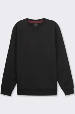 Piazza Italia Felpa basic regular fit in misto cotone garzato - Nero Clearance