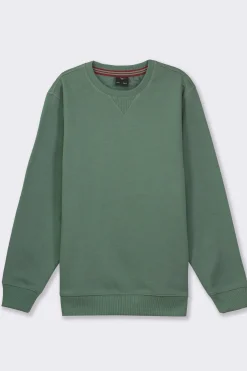 Piazza Italia Felpa basic regular fit in misto cotone garzato - Verde Discount