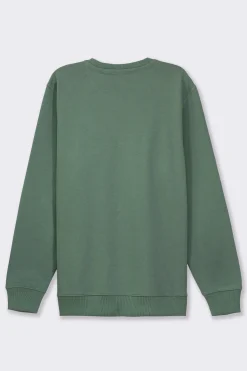 Piazza Italia Felpa basic regular fit in misto cotone garzato - Verde Discount