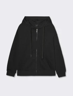 Piazza Italia Felpa basica con leggera garzatura interna e chiusra zip - Nero Clearance