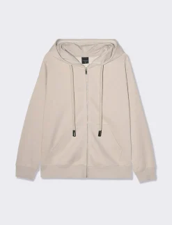 Piazza Italia Felpa basica con leggera garzatura interna e chiusra zip - Sabbia Beige Hot