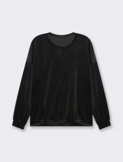 Piazza Italia Felpa basica girocollo a manica lunga con vesibilità regular  - Nero Online