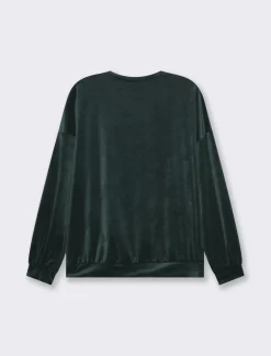 Piazza Italia Felpa basica girocollo a manica lunga con vesibilità regular  - bottiglia Verde Cheap