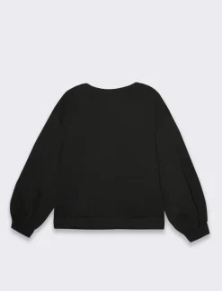 Piazza Italia Felpa basica vestibilita' oversize misto cotone - Nero Flash Sale