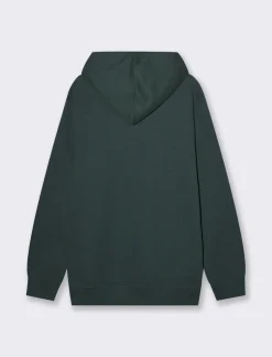 Piazza Italia Felpa cappuccio in misto cotone garzato regular fit - scuro Verde Best Sale