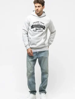 Piazza Italia Felpa cappuccio in misto cotone garzato regular fit - mel. Grigio Cheap