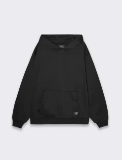 Piazza Italia Felpa cappuccio in misto cotone garzato boxy fit - Nero Hot