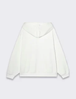 Piazza Italia Felpa cappuccio in misto cotone garzato boxy fit - Bianco Online