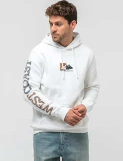 Piazza Italia Felpa cappuccio in misto cotone garzato regular fit - Bianco Cheap