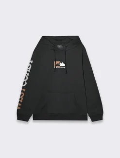 Piazza Italia Felpa cappuccio in misto cotone garzato regular fit - Nero New