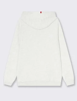 Piazza Italia Felpa cappuccio in misto cotone garzato regular fit con ricamo sul davanti - Grigio mel. Flash Sale