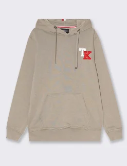 Piazza Italia Felpa cappuccio in misto cotone garzato regular fit con ricamo sul davanti - Verde kaki Fashion