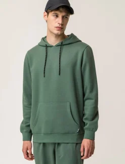 Piazza Italia Felpa cappuccio in misto cotone garzato regular fit - Verde Best