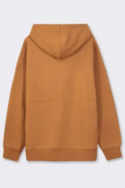 Piazza Italia Felpa cappuccio in misto cotone garzato regular fit - tabacco Marrone Hot