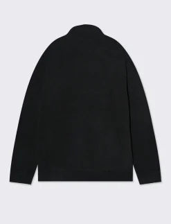 Piazza Italia Felpa cardigan in pile regular fit a collo alto - Nero Flash Sale
