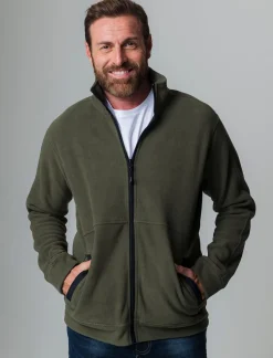 Piazza Italia Felpa cardigan in pile regular fit a collo alto - militare Verde Flash Sale